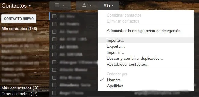 importar contactos importar contactos